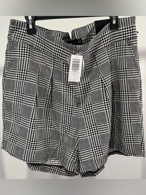 Torrid Wide Leg Studio Crepe Short Glen Plaid NWT 14